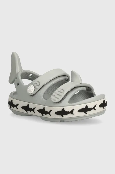 Дитячі сандалі Crocs Crocband Cruiser Shark SandalT колір сірий