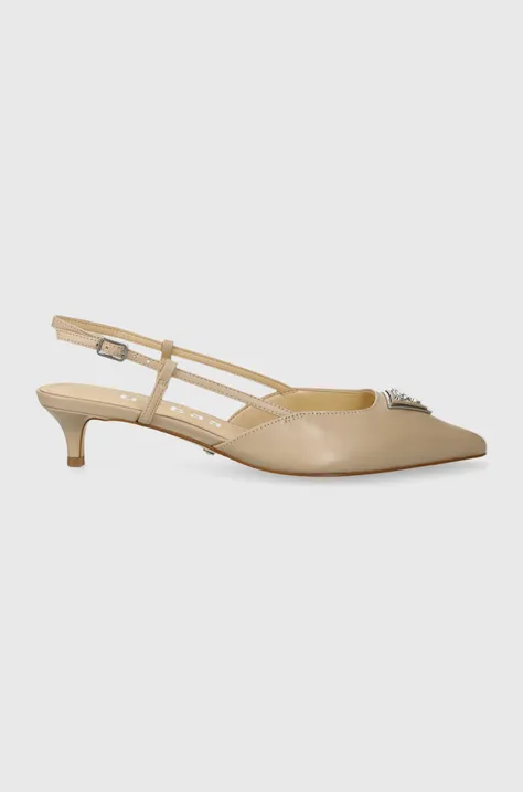 Guess stilettos de piele JESSON culoarea bej FLPJES LEA05