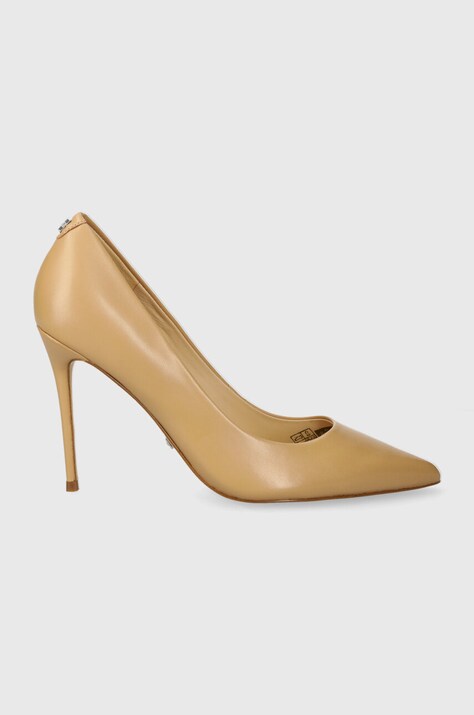 Guess stilettos de piele SABALIA6 culoarea bej FLPSB6 LEA08