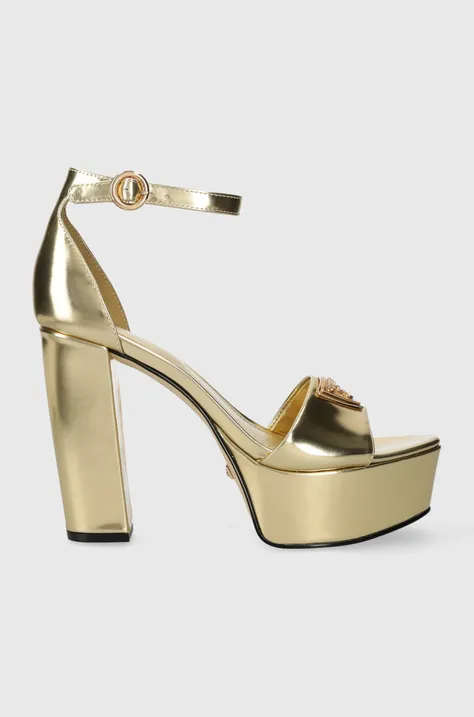 Guess sandale de piele SETON culoarea auriu FLPSET LEM03