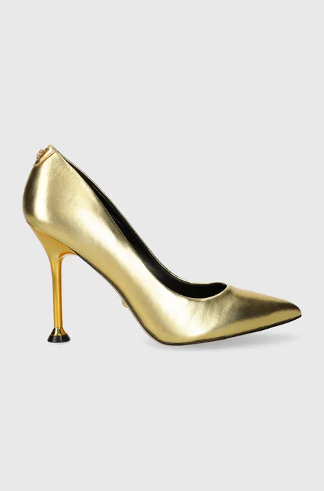 Шкіряні туфлі Guess TRACKER колір золотий FLPTRK LEM08