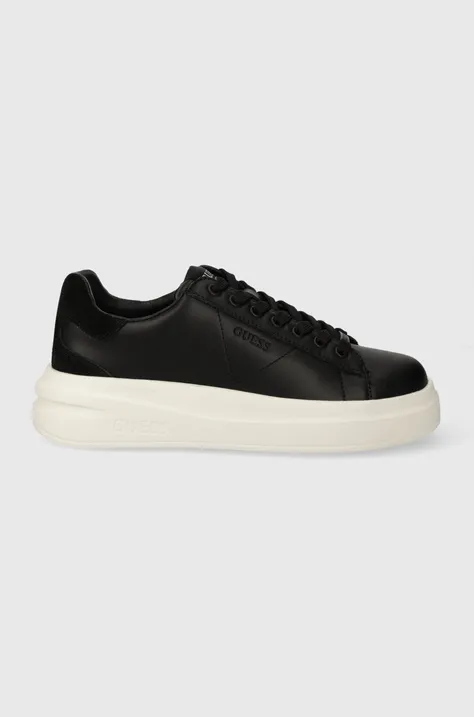 Δερμάτινα αθλητικά παπούτσια Guess ELBINA χρώμα: μαύρο, FLPVIB SUE12
