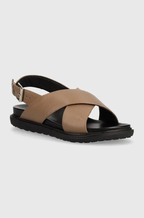 Kožené sandály GARMENT PROJECT Lola Sandal dámské, hnědá barva, GPWF2545