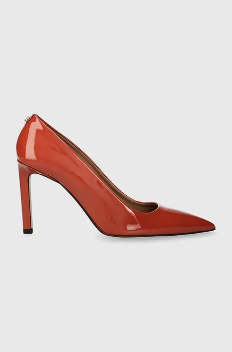 Шкіряні туфлі BOSS Janet колір червоний 50504634