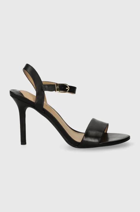 Kožené sandále Lauren Ralph Lauren Gwen čierna farba, 802940588001