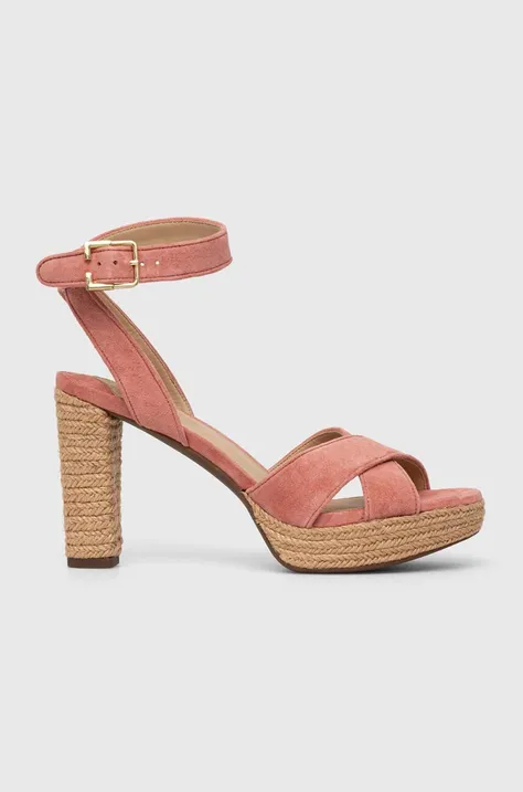 Semišové sandále Lauren Ralph Lauren Sasha ružová farba, 802920421002