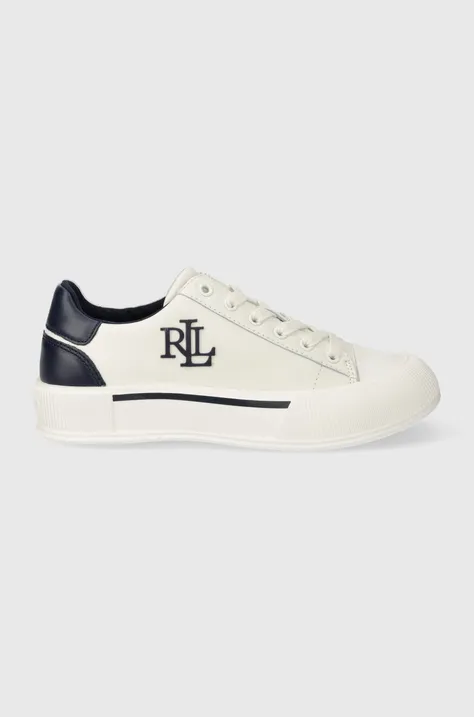 Kožené sneakers boty Lauren Ralph Lauren Daisie bílá barva, 80292500000000000