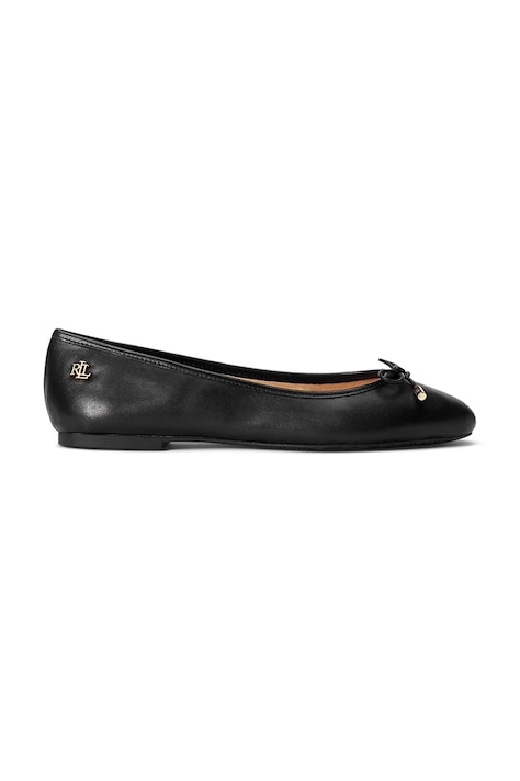 Usnjene balerinke Lauren Ralph Lauren Jayna črna barva, 802940603001