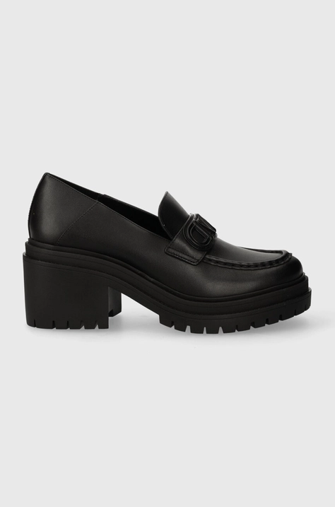 MICHAEL Michael Kors mocasini de piele Rocco femei, culoarea negru, cu platforma, 40H3RCMP1L