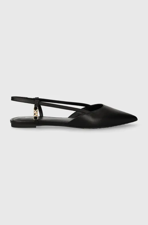 MICHAEL Michael Kors bőr balerina cipő Veronica fekete, nyitott sarokkal, 40H3VRFP1L