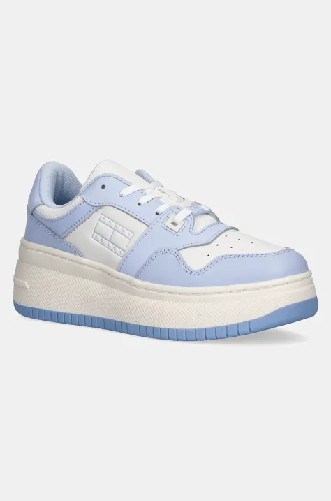 Tommy Jeans sneakersy TJW RETRO BASKET FLATFORM ESS kolor niebieski EN0EN02506