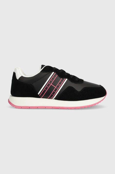 Sneakers boty Tommy Jeans TJW EVA RUNNER MAT MIX ESS černá barva, EN0EN02510