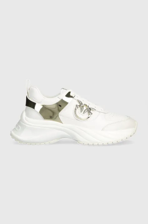 Kožené sneakers boty Pinko SS0027 P025 Z1B bílá barva, Ariel 02