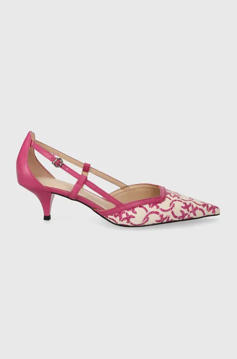 Туфлі Pinko Ada колір рожевий на низьких підборах SD0015 T007 N17