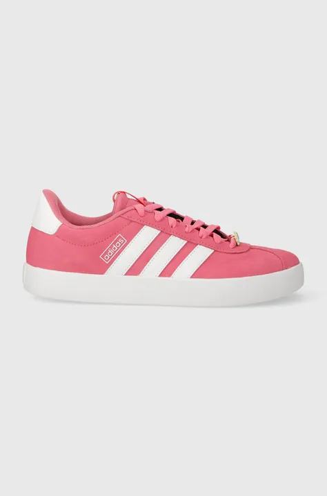 Замшевые кроссовки adidas COURT цвет розовый