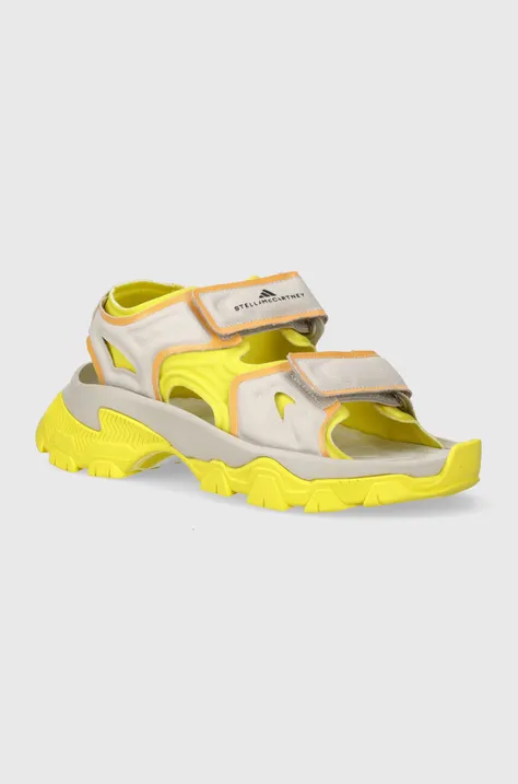 Sandále adidas by Stella McCartney Hika dámske, žltá farba, na platforme, IF1534