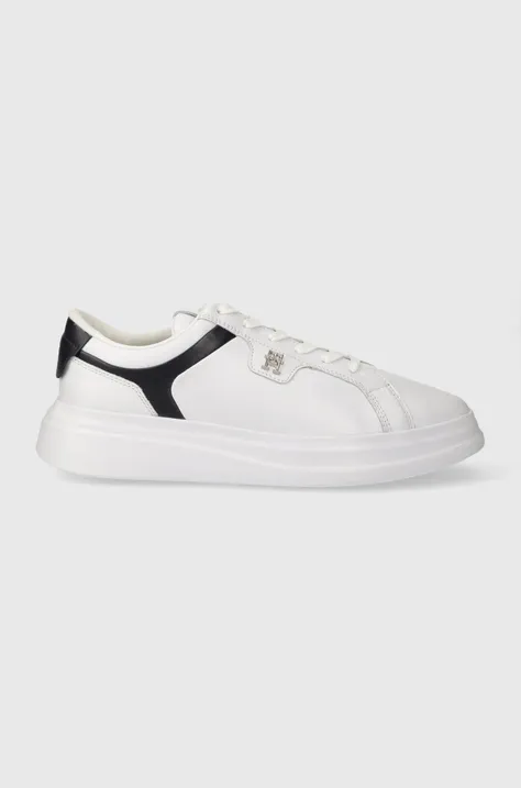 Δερμάτινα αθλητικά παπούτσια Tommy Hilfiger POINTY COURT SNEAKER χρώμα: άσπρο, FW0FW07460