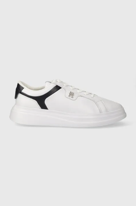 Tommy Hilfiger sneakersy skórzane POINTY COURT SNEAKER kolor biały FW0FW07460