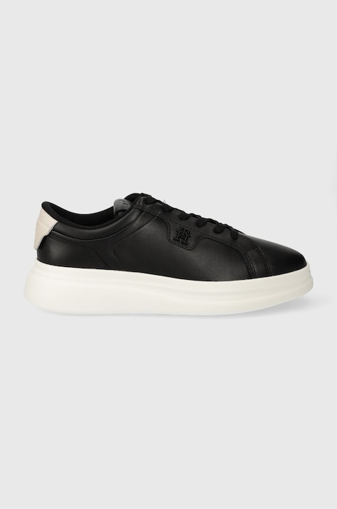 Кожаные кроссовки Tommy Hilfiger POINTY COURT SNEAKER цвет чёрный FW0FW07460