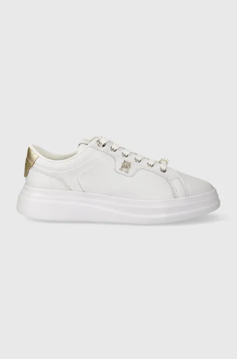Tommy Hilfiger sneakersy skórzane POINTY COURT SNEAKER HARDWARE kolor biały FW0FW07780