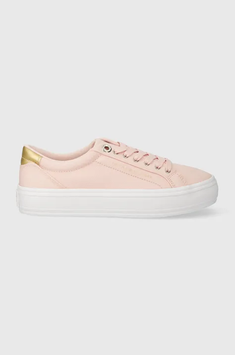 Πάνινα παπούτσια Tommy Hilfiger ESSENTIAL VULC CANVAS SNEAKER χρώμα: ροζ, FW0FW07682