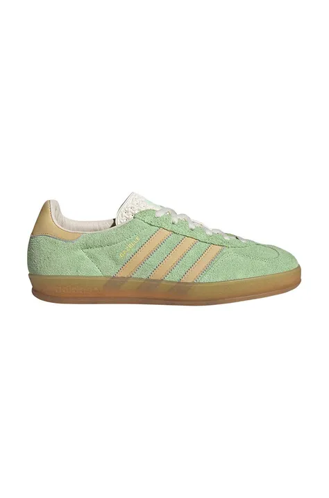 Semišové sneakers boty adidas Originals Gazelle Indoor zelená barva, IE2948