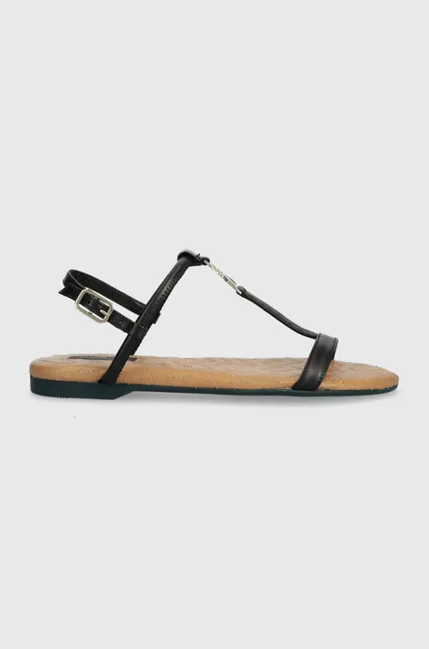 Kožené sandály Patrizia Pepe dámské, černá barva, 8X0025 L048 FBE4