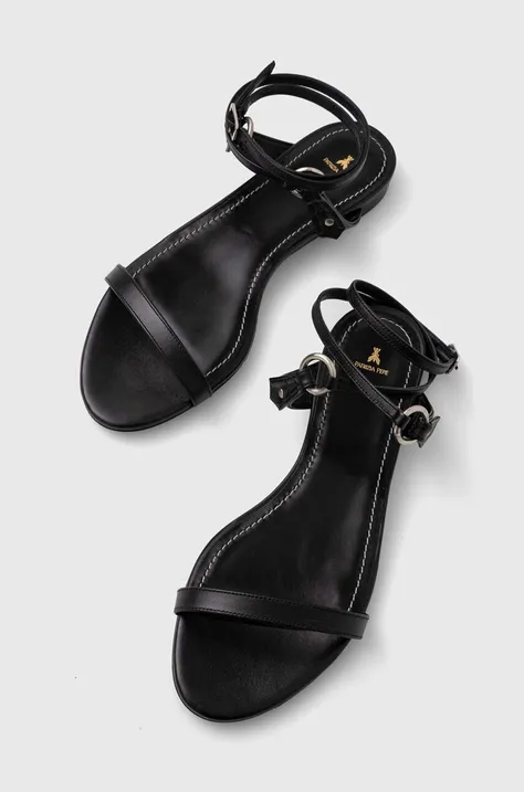 Usnjeni sandali Patrizia Pepe ženski, črna barva, 8X0026 L048 K103