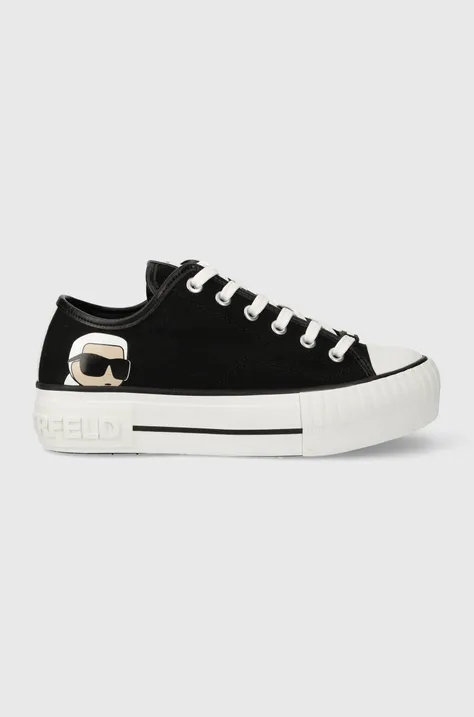 Πάνινα παπούτσια Karl Lagerfeld KAMPUS MAX χρώμα: μαύρο, KL60410N