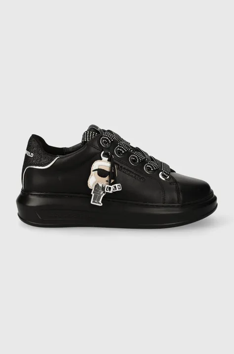 Шкіряні кросівки Karl Lagerfeld KAPRI колір чорний KL62576N