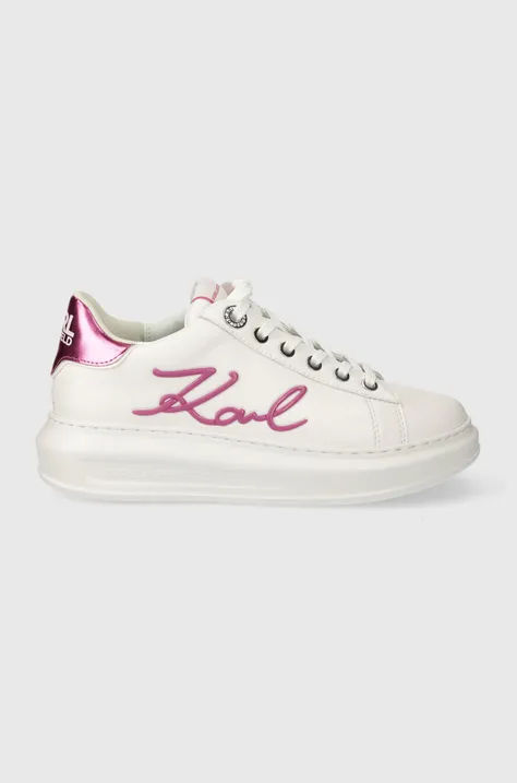Kožené sneakers boty Karl Lagerfeld KAPRI bílá barva, KL62510A