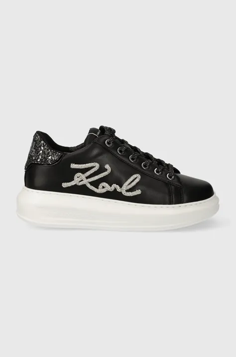 Кожаные кроссовки Karl Lagerfeld KAPRI цвет чёрный KL62510G