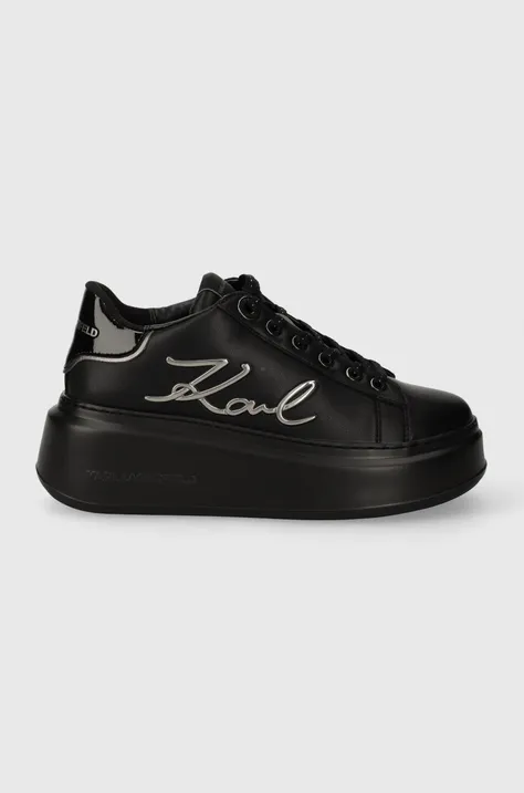 Karl Lagerfeld bőr sportcipő ANAKAPRI fekete, KL63510A