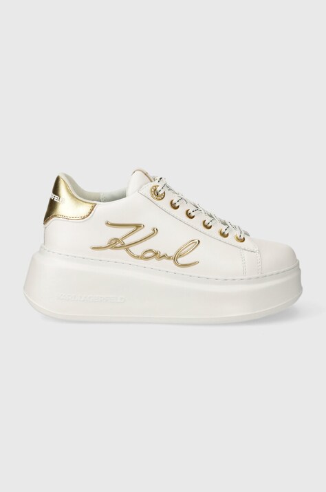 Karl Lagerfeld sneakers din piele ANAKAPRI culoarea alb, KL63510A