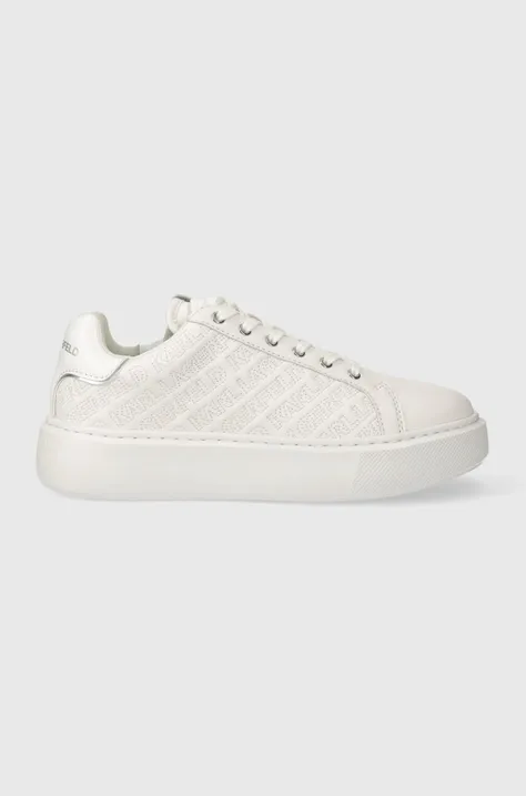 Karl Lagerfeld sneakersy skórzane MAXI KUP kolor biały KL62214