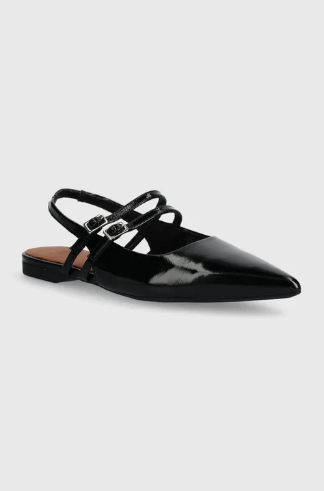 Кожаные балетки Vagabond Shoemakers HERMINE цвет чёрный открытая пятка