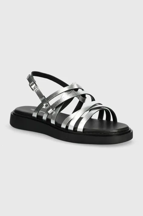 Kožené sandály Vagabond Shoemakers CONNIE dámské, stříbrná barva, 5757-583-79