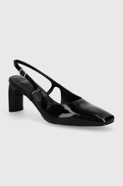 Шкіряні туфлі Vagabond Shoemakers VENDELA колір чорний каблук блок відкрита п'ята 5723-160-20