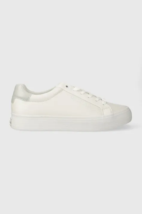 Calvin Klein sneakers VULC LACE UP - NANO FOX culoarea alb, HW0HW01066