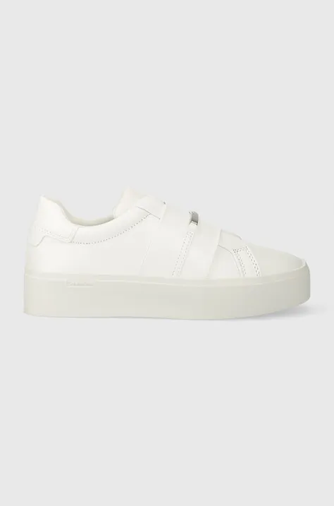 Calvin Klein sneakersy FLATFORM CUPSOLE SLIP ON W/HW kolor biały HW0HW01862