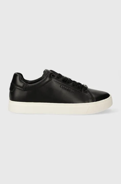 Calvin Klein sneakers din piele CLEAN CUPSOLE LACE UP culoarea negru, HW0HW01863