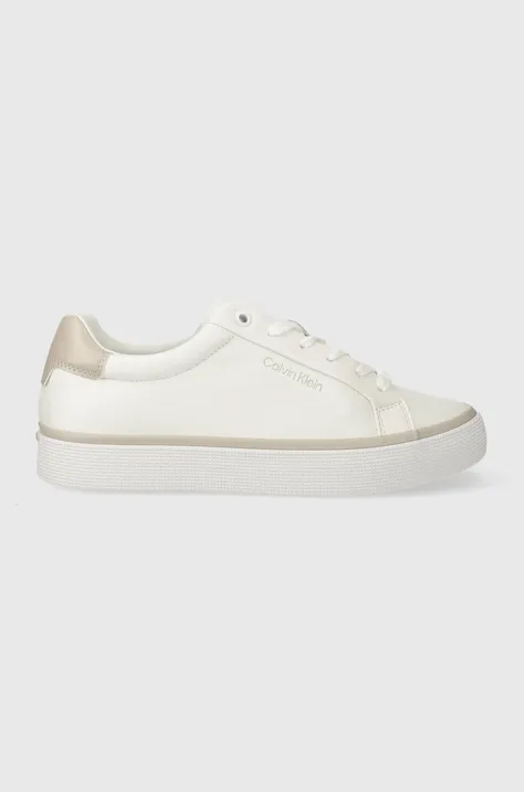 Calvin Klein sneakers VULC LACE UP - DIAMOND FOXING culoarea alb, HW0HW01865