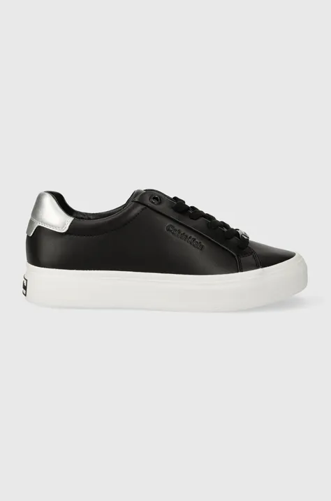 Αθλητικά Calvin Klein VULC LACE UP - NANO FOX χρώμα: μαύρο, HW0HW02004