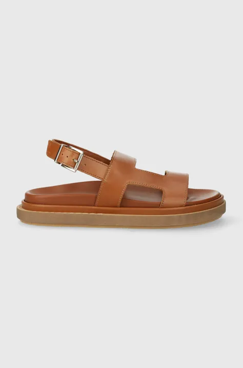 Kožené sandály Alohas Lorelei dámské, hnědá barva, S00702.80