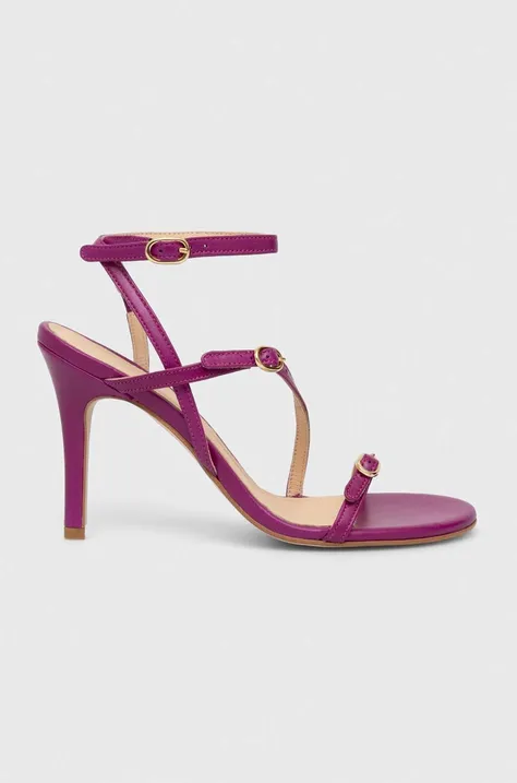 Usnjeni sandali Alohas Alyssa vijolična barva, S100136.03