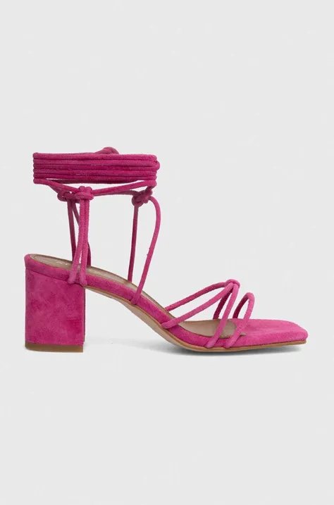 Semišové sandále Alohas Paloma ružová farba, S00083.20