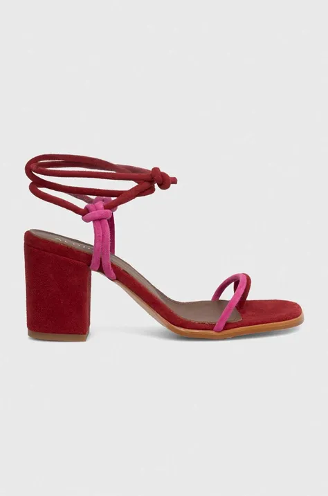 Sandale od brušene kože Alohas Grace boja: crvena, SAWDI2.21