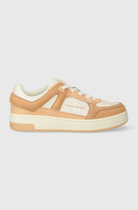 Sneakers boty Calvin Klein Jeans BASKET CUPSOLE LOW MIX ML FAD oranžová barva, YW0YW01301