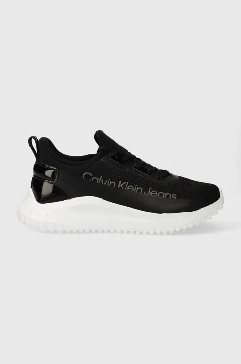 Sneakers boty Calvin Klein Jeans EVA RUN SLIPON LACE MIX LUM WN černá barva, YW0YW01303