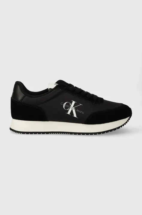 Αθλητικά Calvin Klein Jeans RETRO RUNNER LOW LACE NY ML χρώμα: μαύρο, YW0YW01326